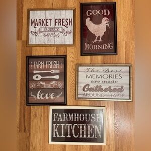 Rustic country Farmhouse Kitchen Wall Art Set